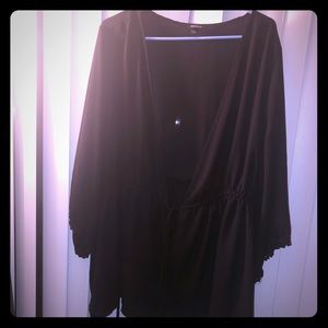 Sheer Babydoll Blouse w/lace trim